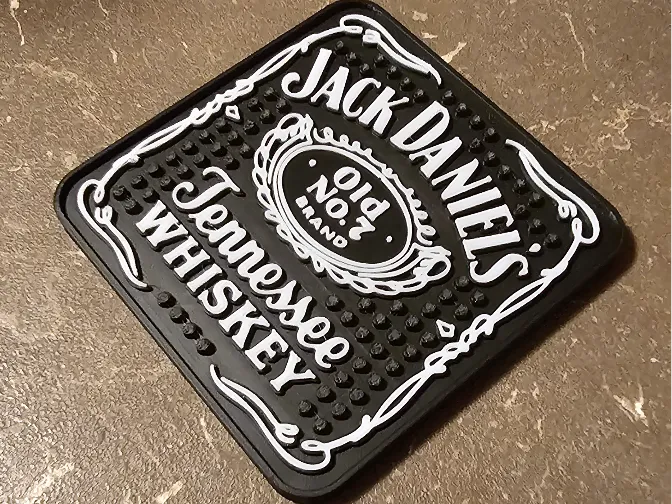 Sous-de-Verre Jack Daniel's Imprimé en 3D avec Support – Cadeau Whisky Original