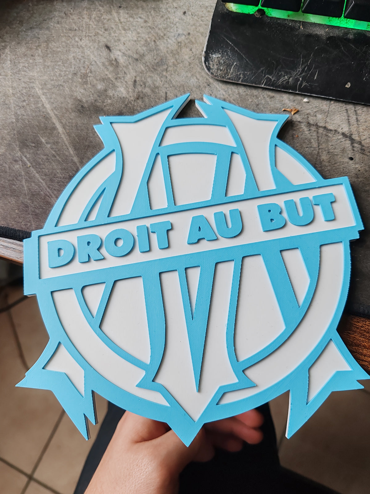 plaque logo l'OM