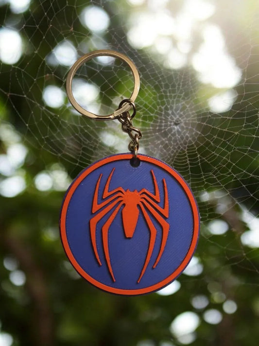 Porte-clé Spiderman imprimé en 3D – Bleu foncé et rouge