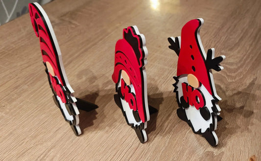 Lot de 3 Gnomes Décoratifs Imprimés en 3D – Déco Noël & Lutins de Noël