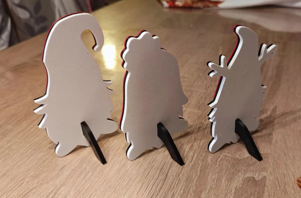 Lot de 3 Gnomes Décoratifs Imprimés en 3D – Déco Noël & Lutins de Noël
