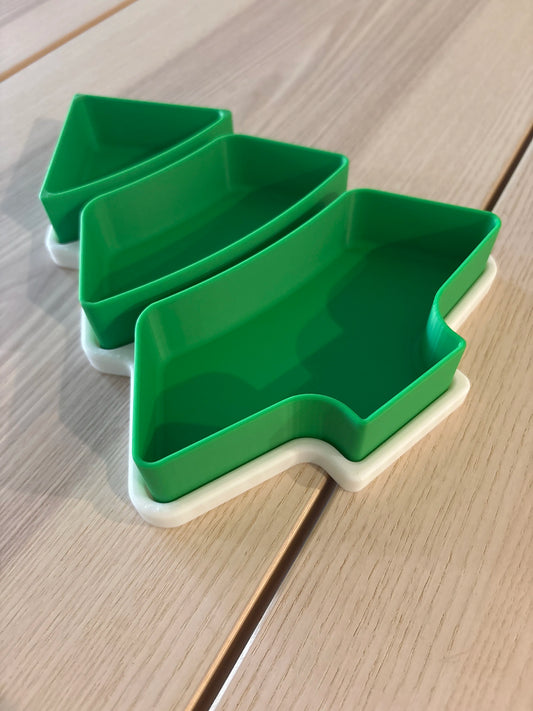 Plateau apéro de Noël imprimé en 3D – Blanc et vert