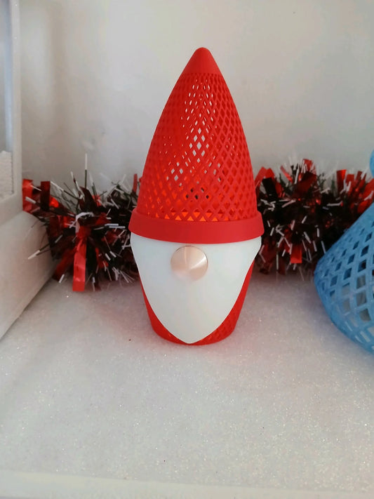 Bougeoir Gnome de Noël Imprimé en 3D – Déco Festive Fait Main