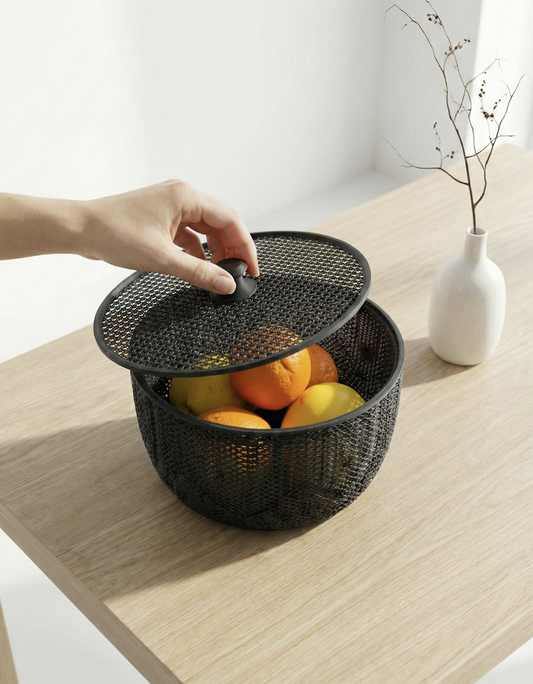 panier en maille avec couvercle